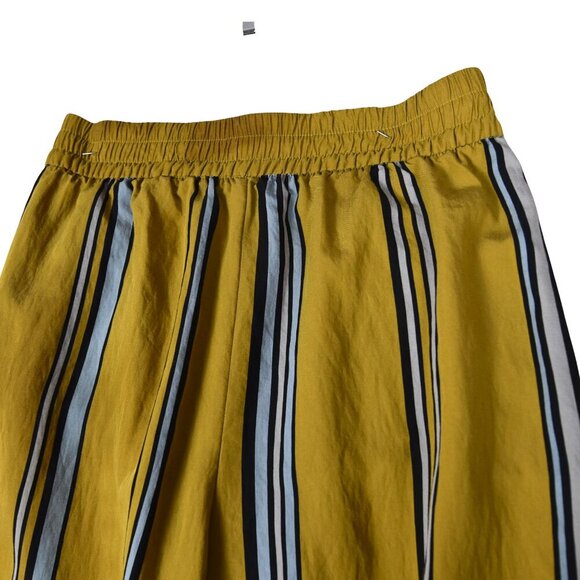 *Minor Flaws* Zara Woman Mustard Yellow Striped Wide-Leg Pants XS High Waist - Picture 3 of 11
